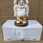 WHITE GOLD LAUGHING BUDDHA